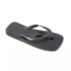 Damien Hall Flip Flops Boutique Charcoal Grey Gun Metal Black Badge