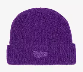 Embroidered Beanie Mens Hat (Purple)