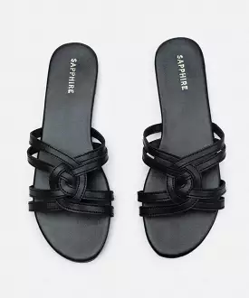 Faux Leather Slides