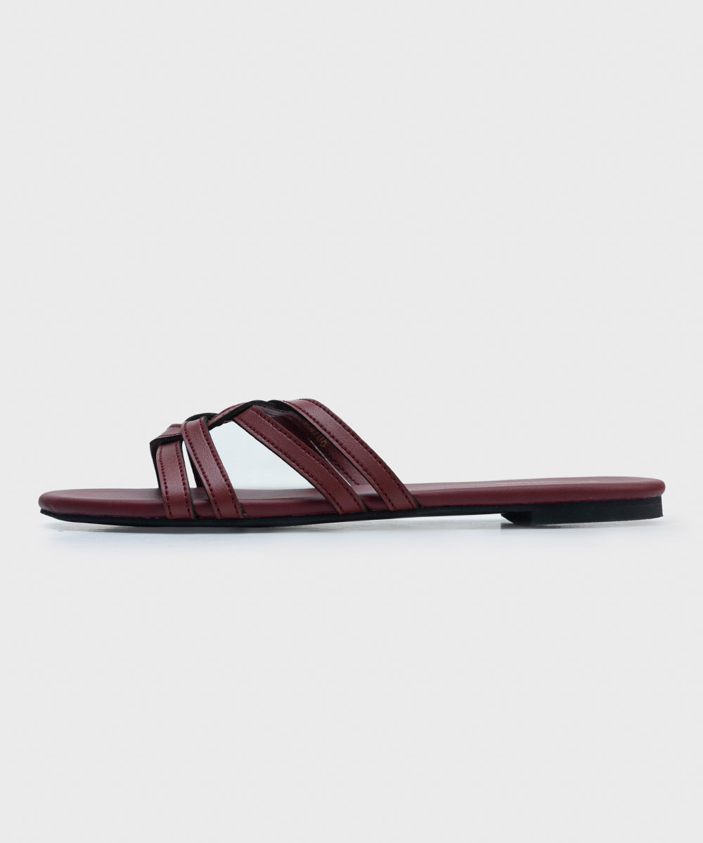 Faux Leather Slides