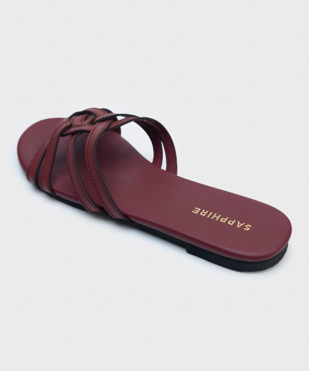 Faux Leather Slides