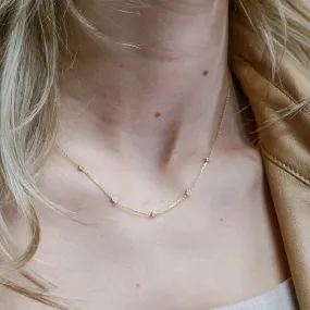 Floating CZ Necklace, 14K Gold-Filled