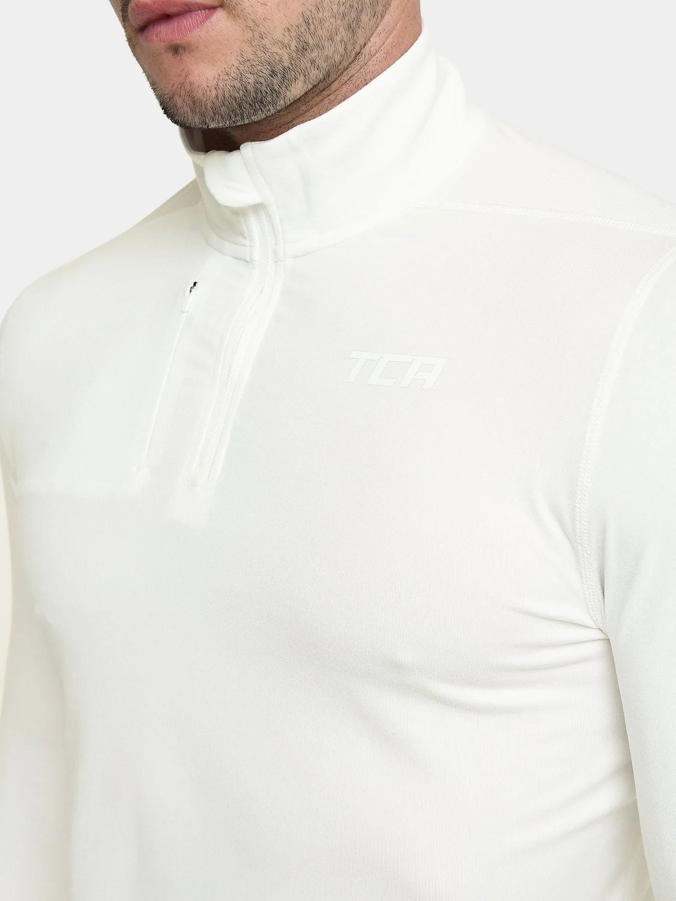 Fusion Half Zip Running Top For Men With Thumbholes & Chest Zip Pocket