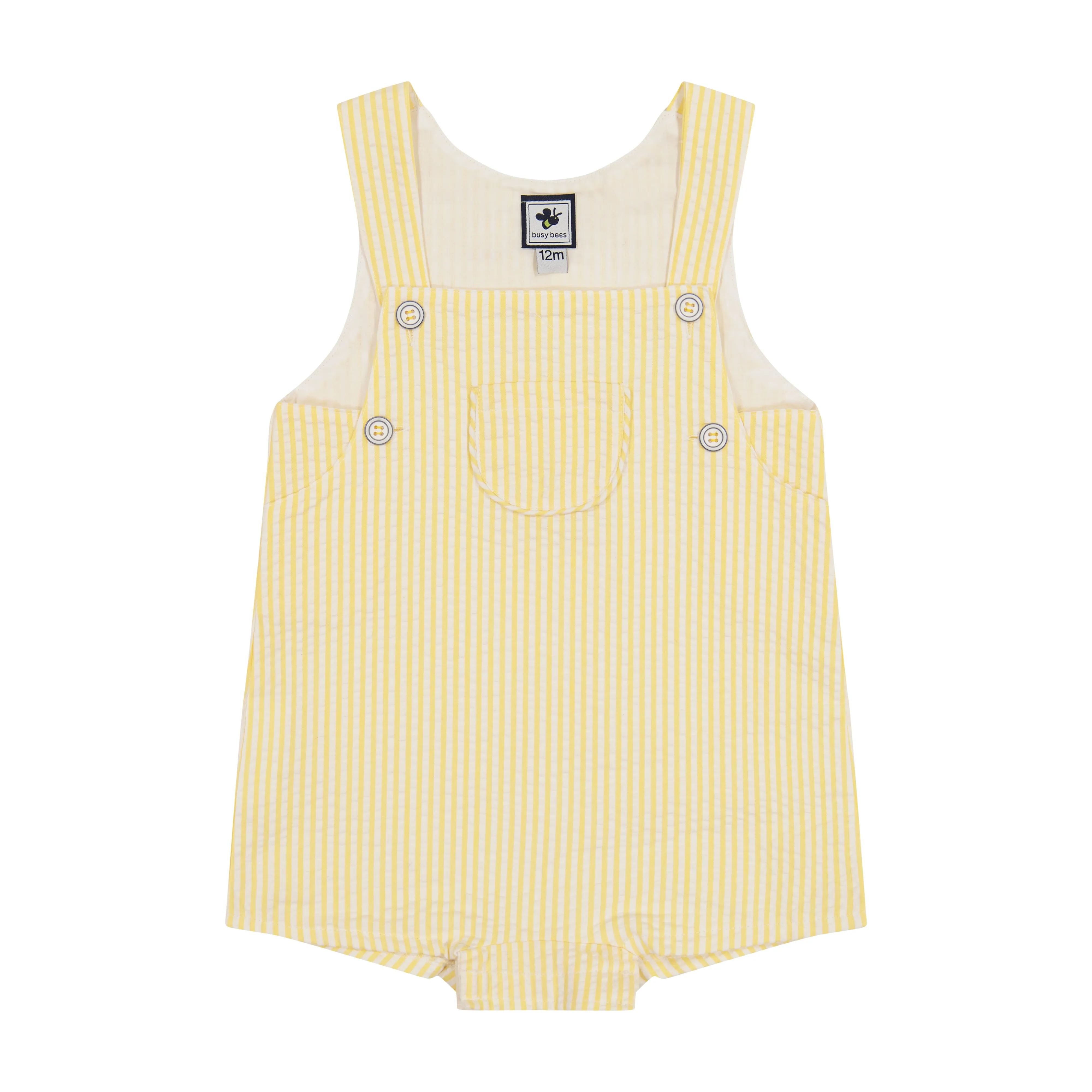 George Classic Romper Yellow Seersucker Stripe