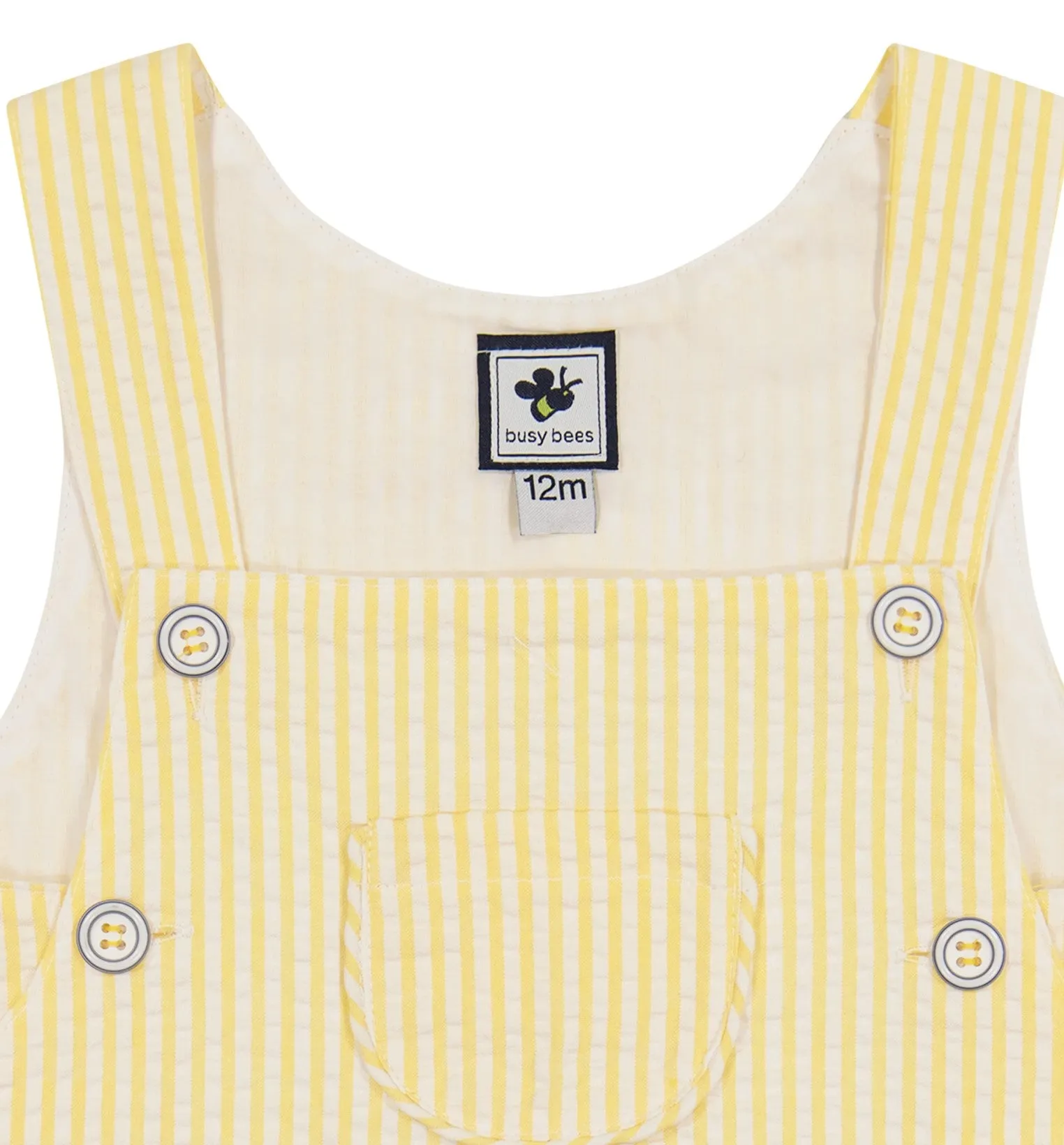 George Classic Romper Yellow Seersucker Stripe