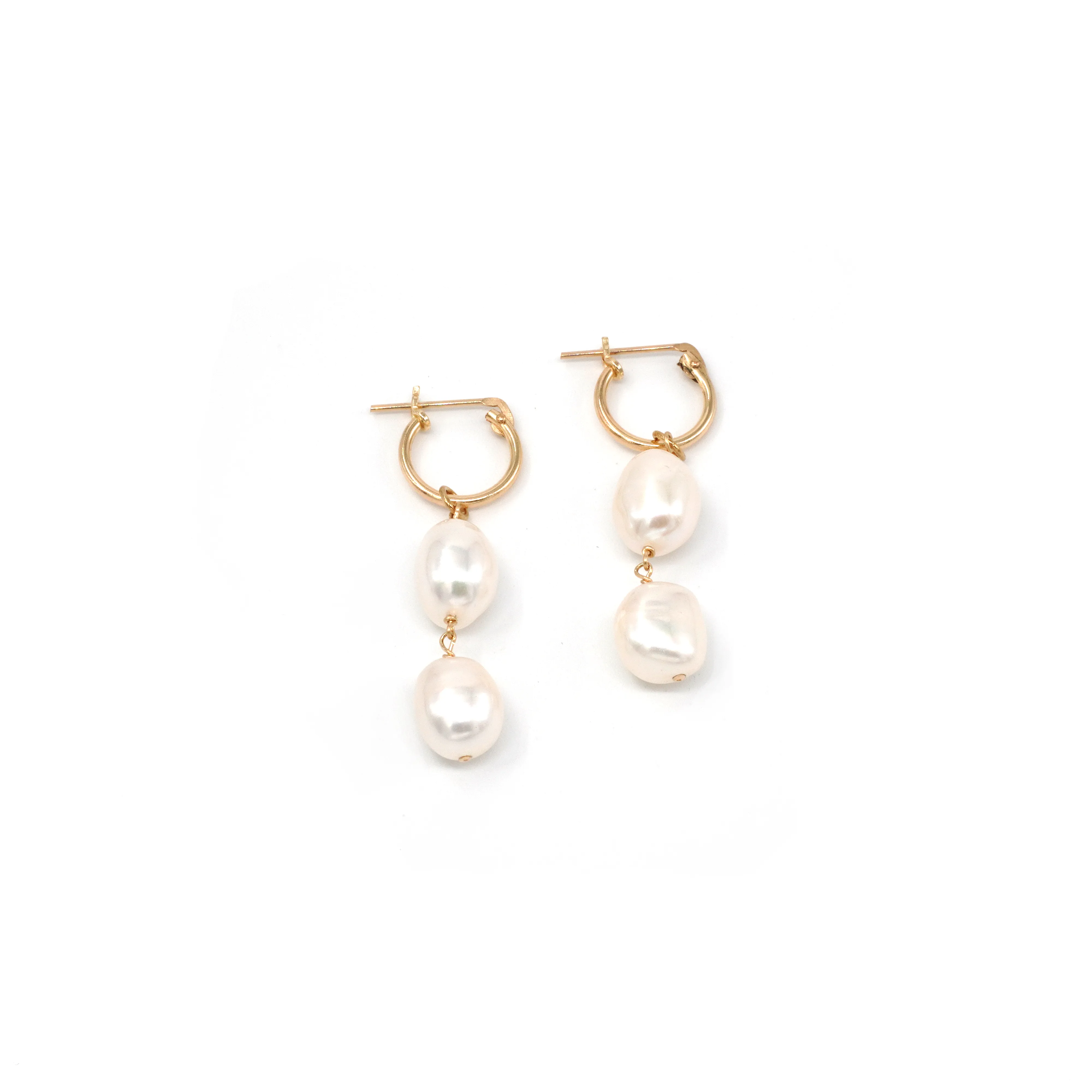 Gold Filled Double Pearl Hoops Wholesale