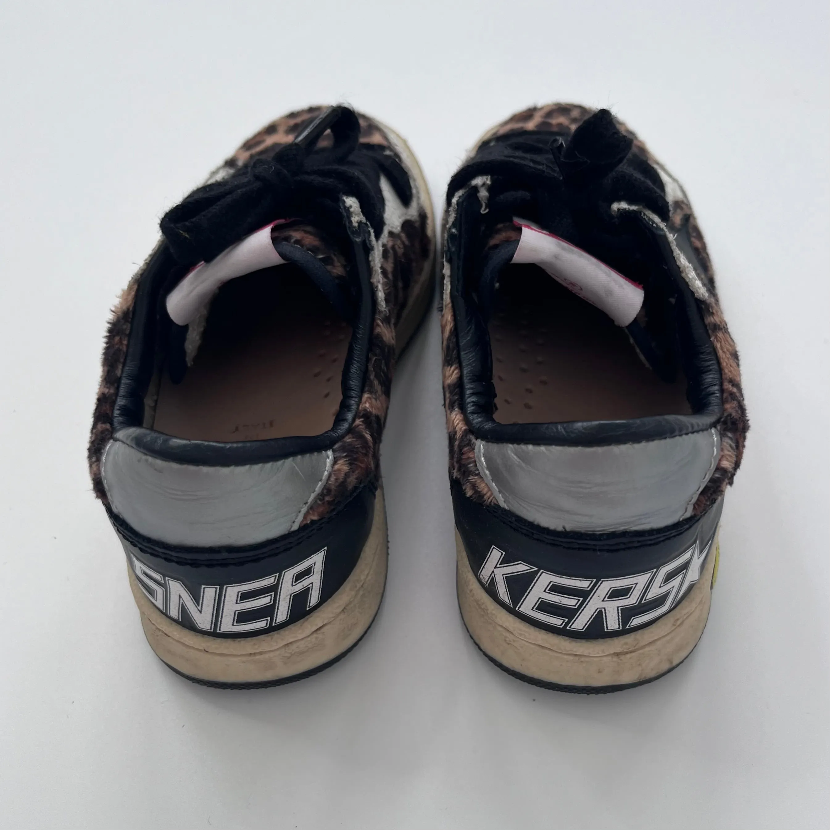 Golden Goose Leopard Print Faux Fur Sneakers: Size EU 28