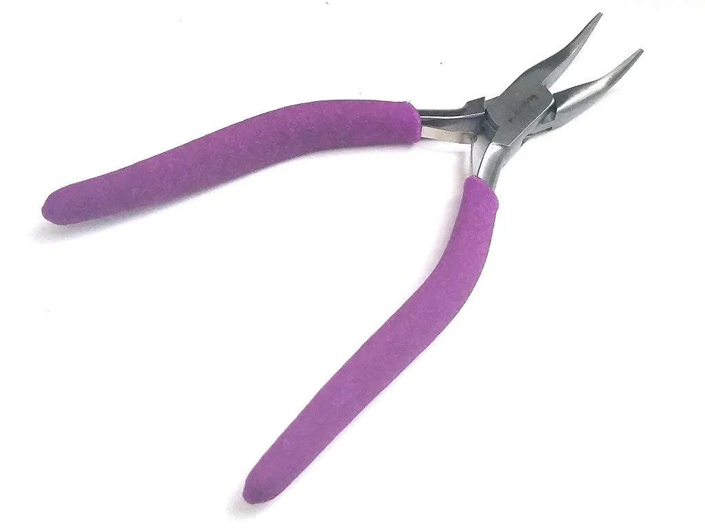 Heavy Duty Bent Nose Pliers, Purple Foam Cushion Grips, Beadsmith Brand, #PLW18