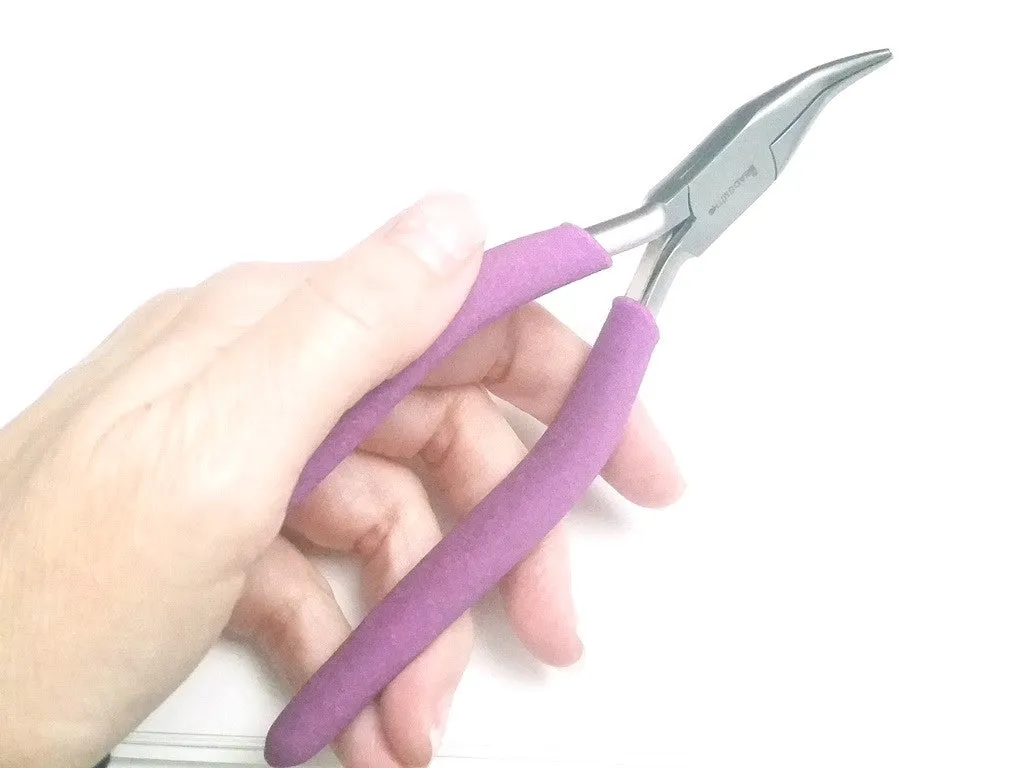 Heavy Duty Bent Nose Pliers, Purple Foam Cushion Grips, Beadsmith Brand, #PLW18