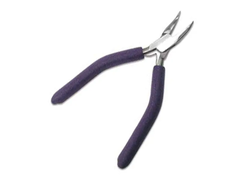 Heavy Duty Bent Nose Pliers, Purple Foam Cushion Grips, Beadsmith Brand, #PLW18