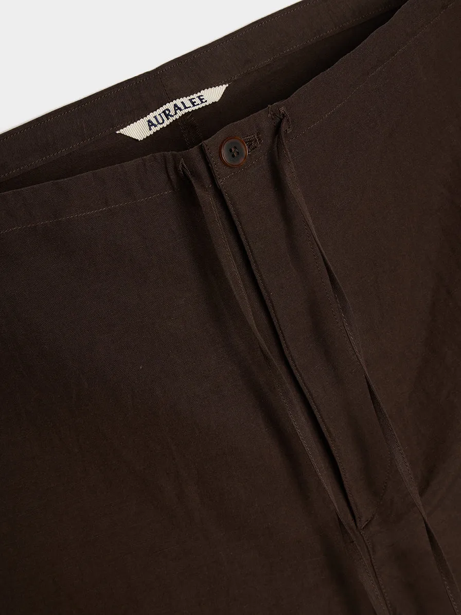 High Density Finx Linen Weather Easy Shorts, Dark Brown