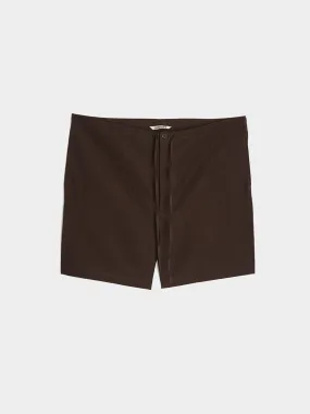 High Density Finx Linen Weather Easy Shorts, Dark Brown