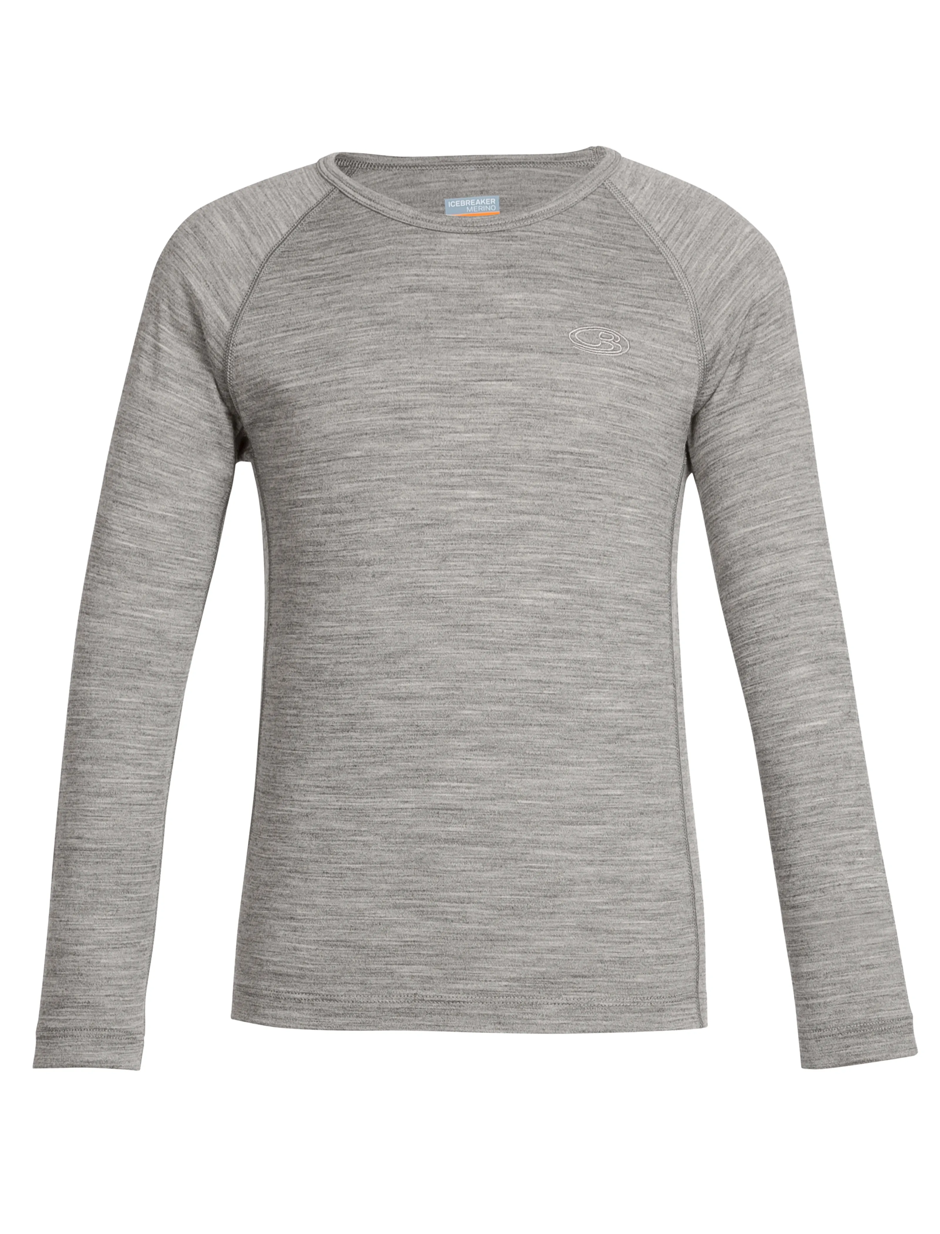 icebreaker Merino Kids' Unisex Base Layer 200 Oasis Long Sleeve Crewe Black Gritstone Heather (IB 103863)