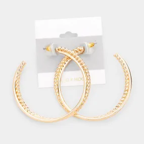 iLLASPARKZ Textured Open Circle Twist  Open Hoop Earrings