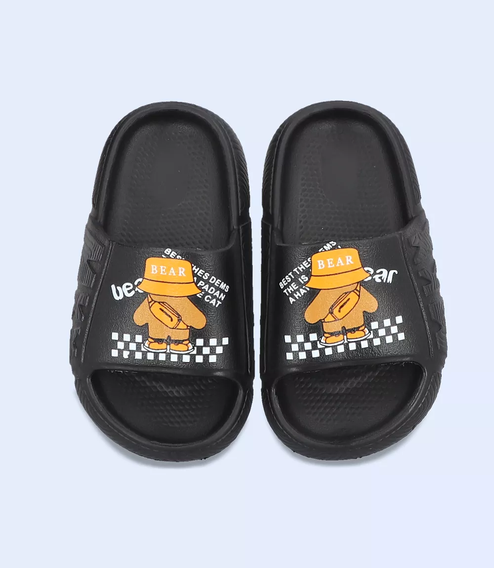 KB0055-BLACK-Boys Casual Slipper