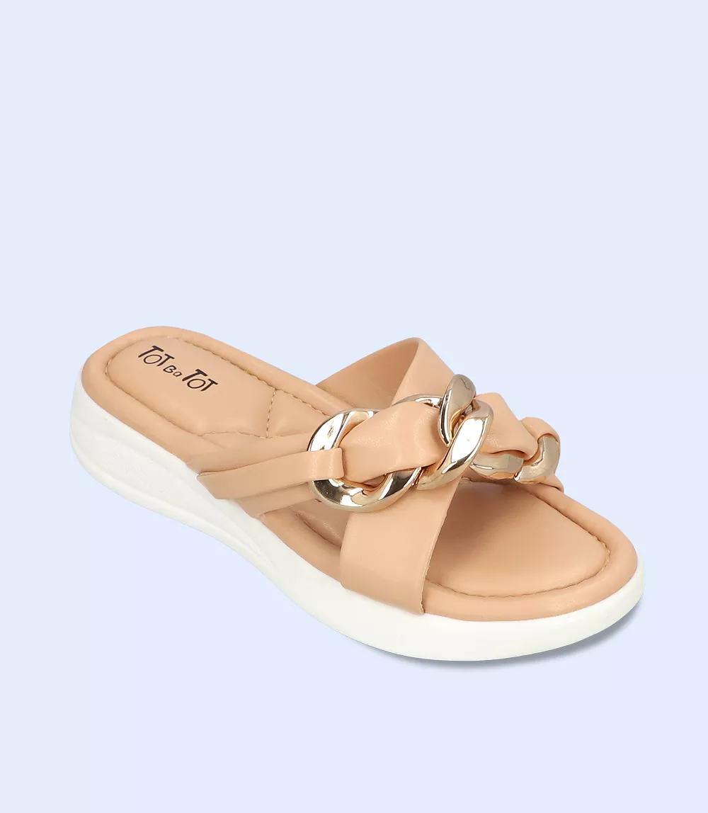 KG0098-PEACH-Girls Casual Slipper