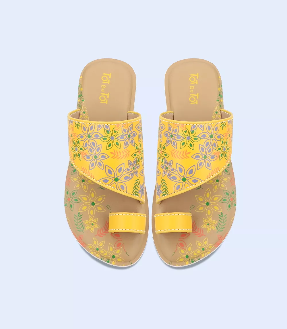 KG0126-YELLOW-Girls Slippers