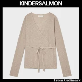 KINDERSALMON  |Wool Office Style Elegant Style Cardigans