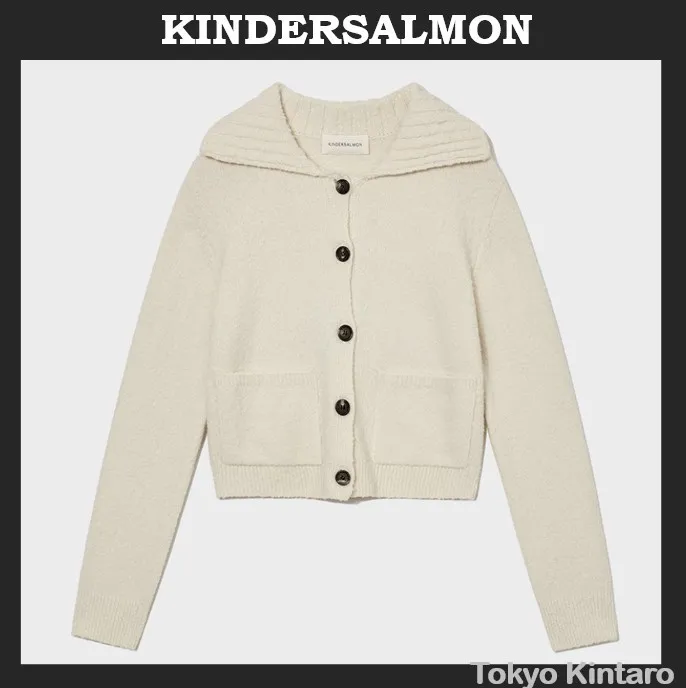 KINDERSALMON  |Wool Street Style Office Style Logo Cardigans