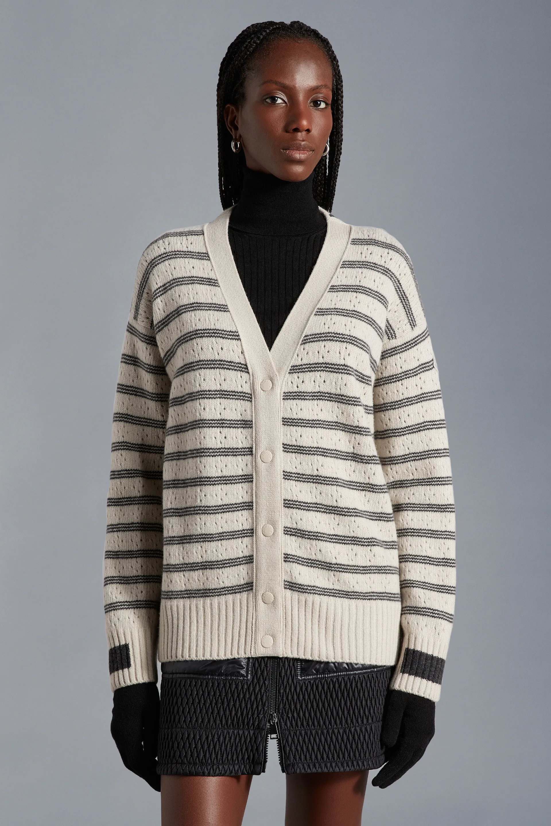 MONCLER  |Casual Style Wool Street Style Long Sleeves Logo Cardigans