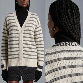 MONCLER  |Casual Style Wool Street Style Long Sleeves Logo Cardigans