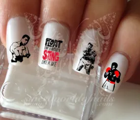 Muhammad Ali Nail water decals transfers