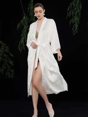 Oriental Jacquard Robe White