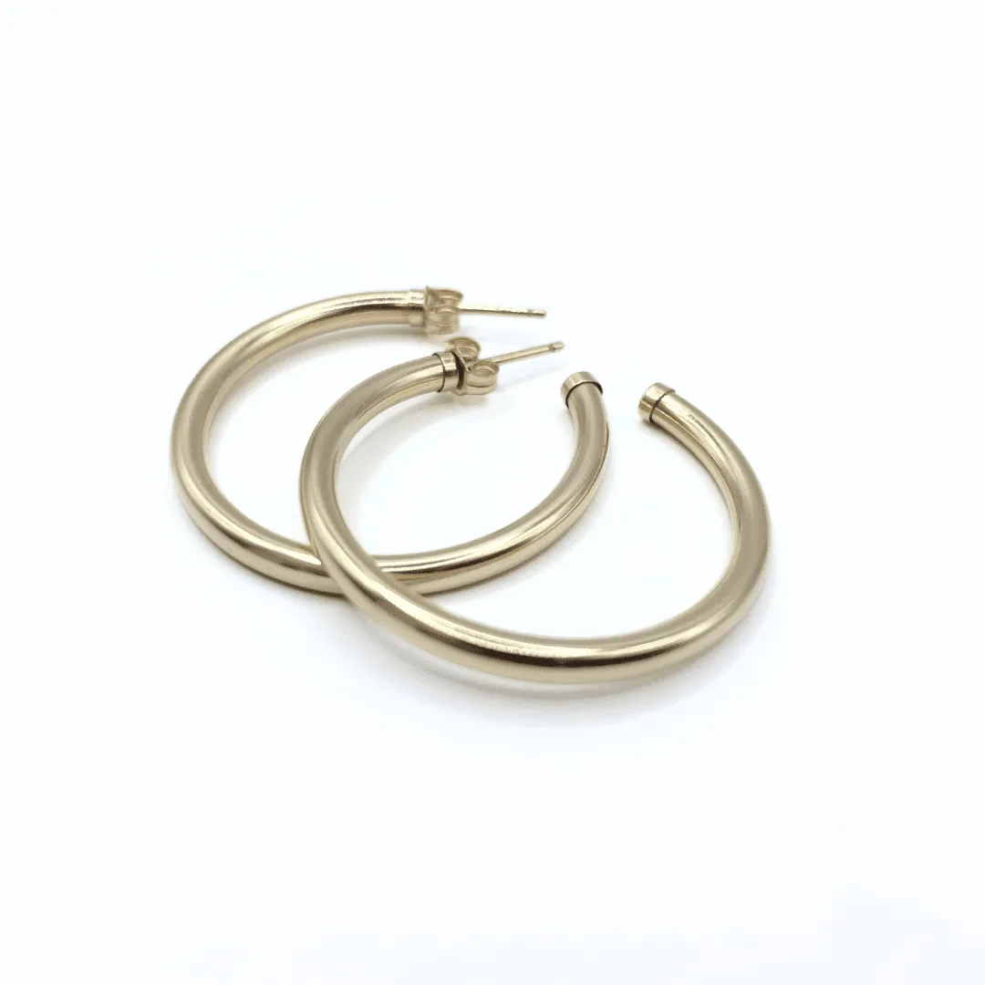 Paris 14K Gold-Filled Post Hoop Earrings - Waterproof