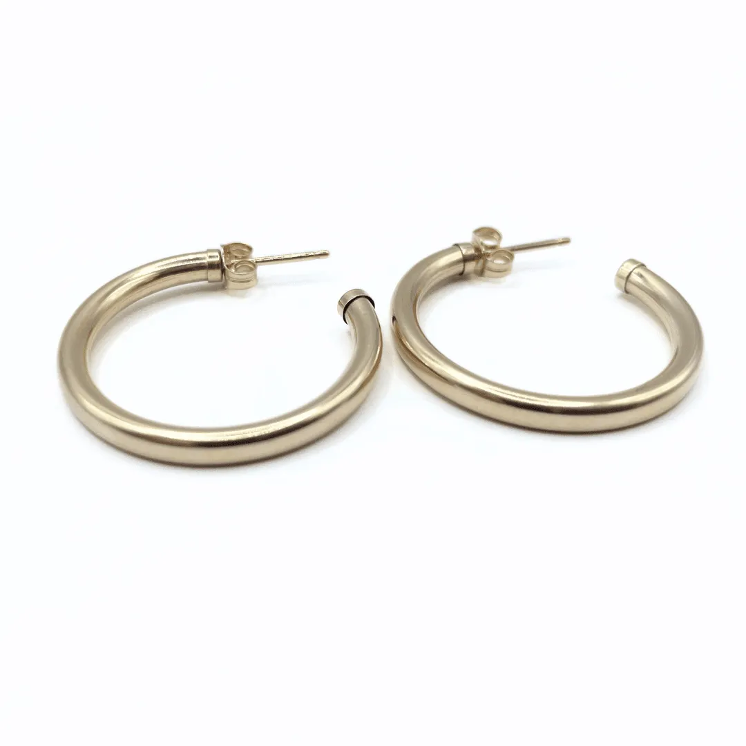 Paris 14K Gold-Filled Post Hoop Earrings - Waterproof