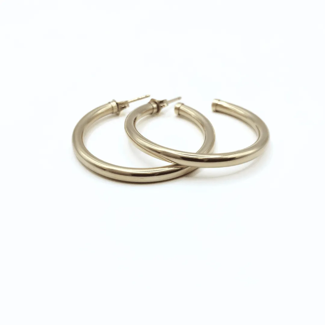 Paris 14K Gold-Filled Post Hoop Earrings - Waterproof