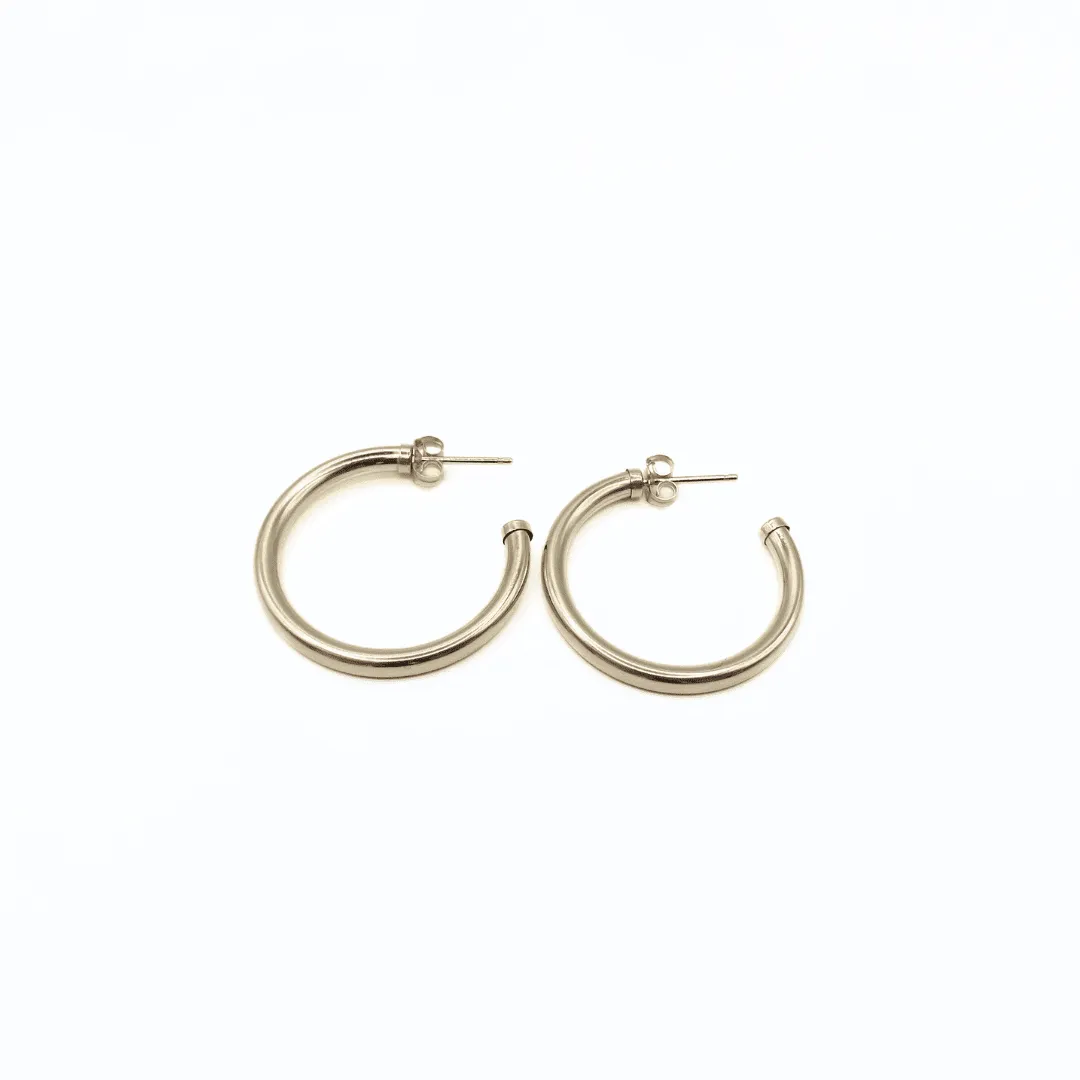 Paris 14K Gold-Filled Post Hoop Earrings - Waterproof