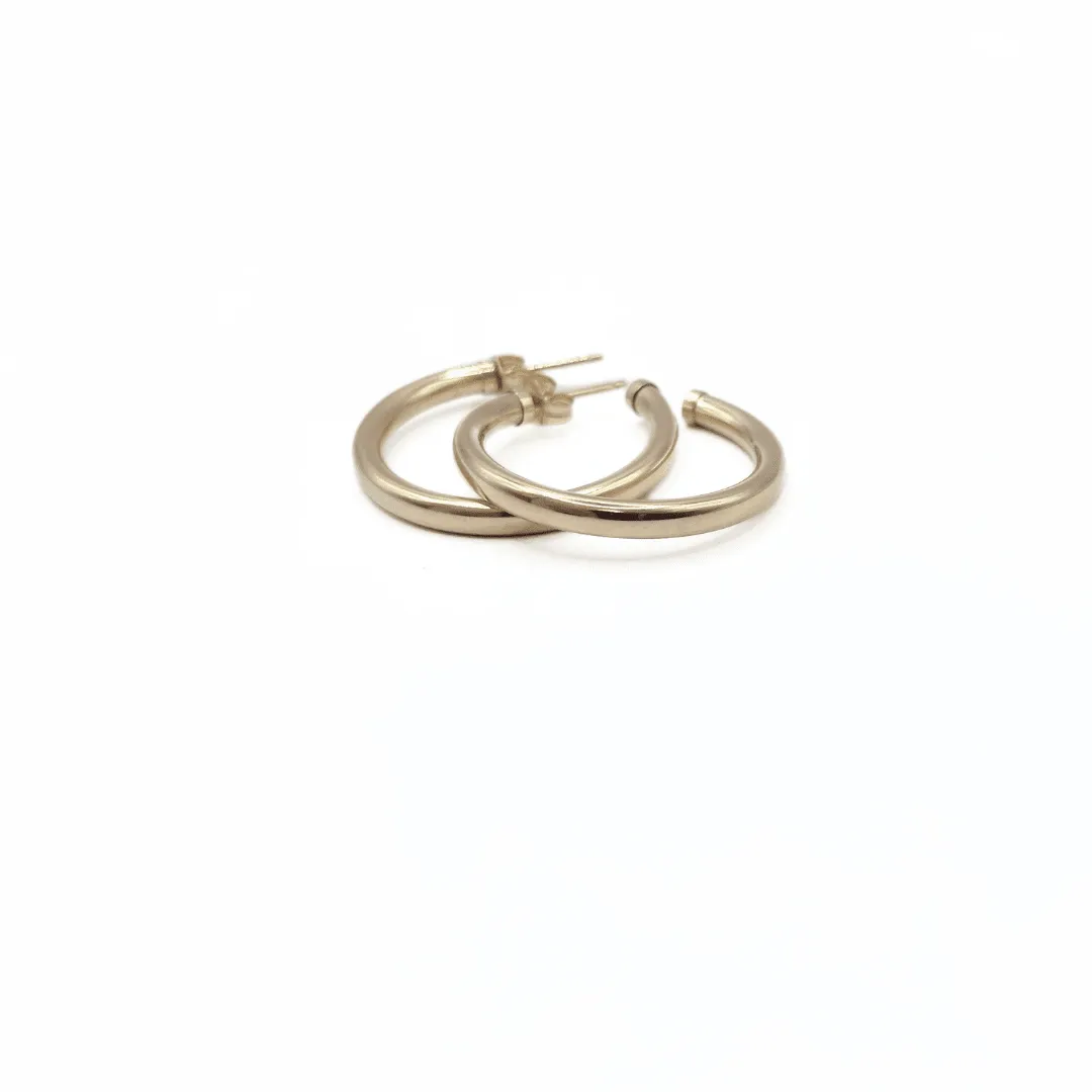 Paris 14K Gold-Filled Post Hoop Earrings - Waterproof