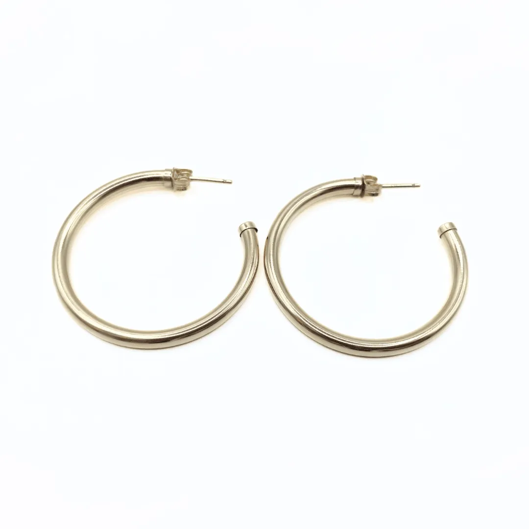 Paris 14K Gold-Filled Post Hoop Earrings - Waterproof