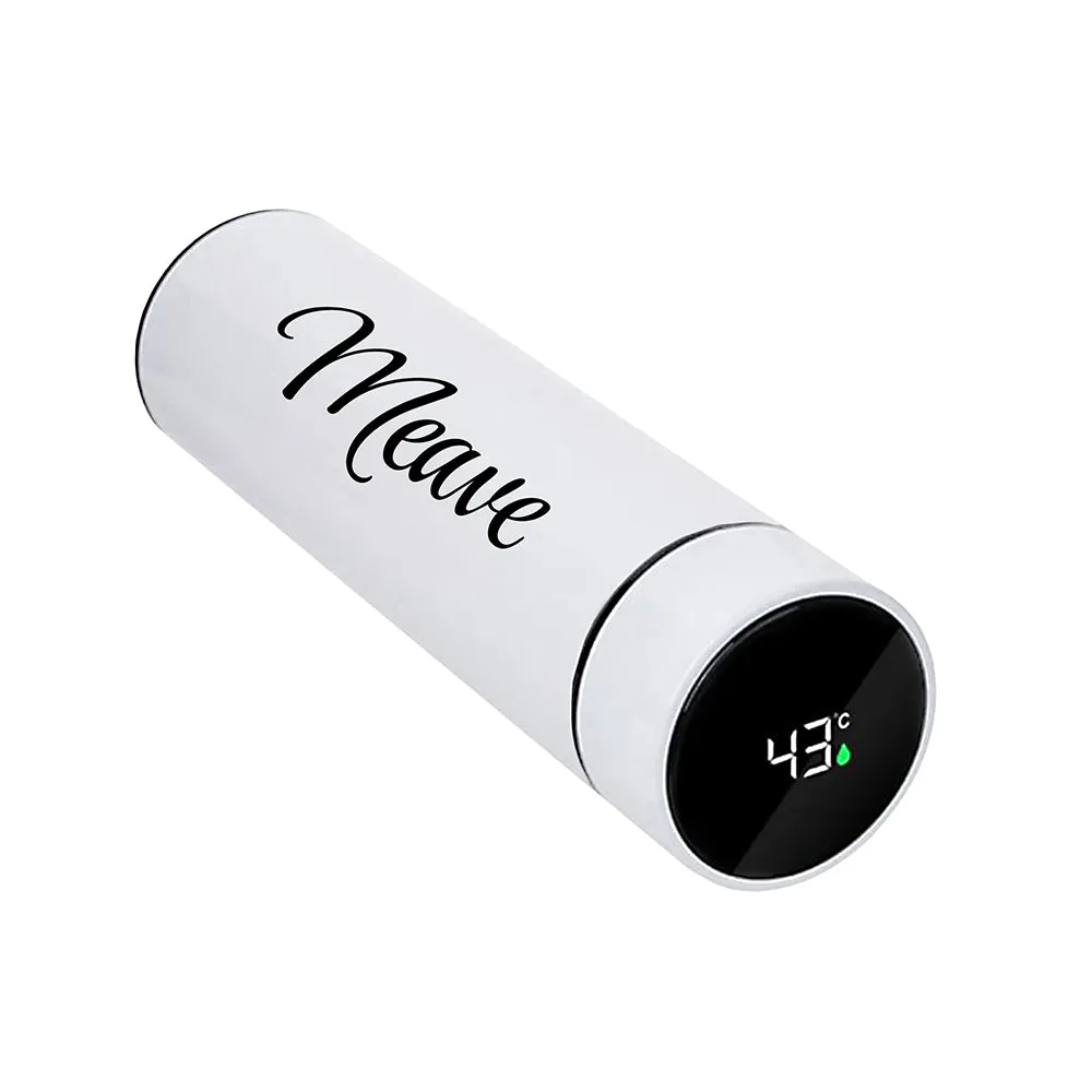 Personalised Thermos with Temperature Display in Black