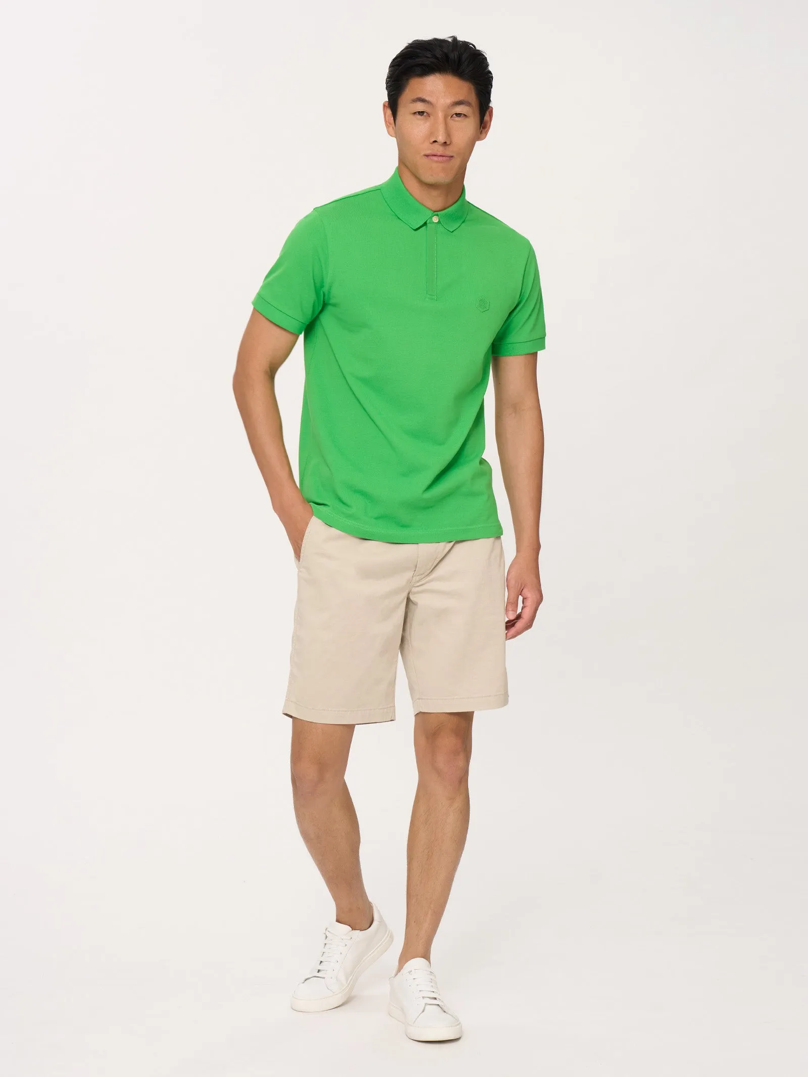 Polo in Eco Cotton Piquet Stretch - Stormy Weather