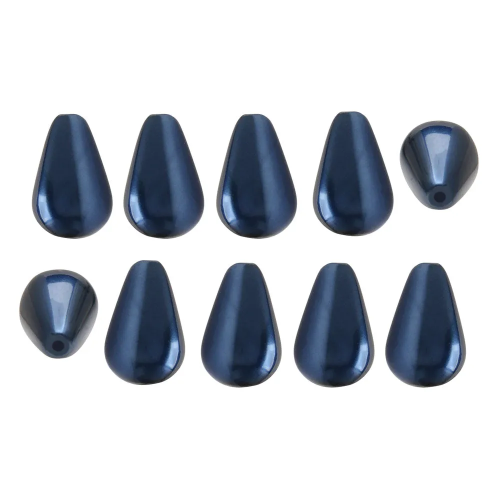 Preciosa Crystal Nacre Pearl, Pear 10x6mm, Blue (1 Piece)