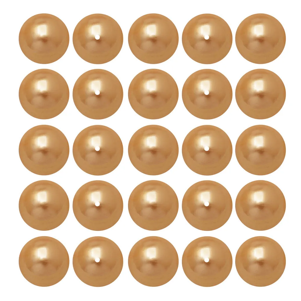 Preciosa Crystal Nacre Pearl, Round 6mm, Gold (25 Pieces)