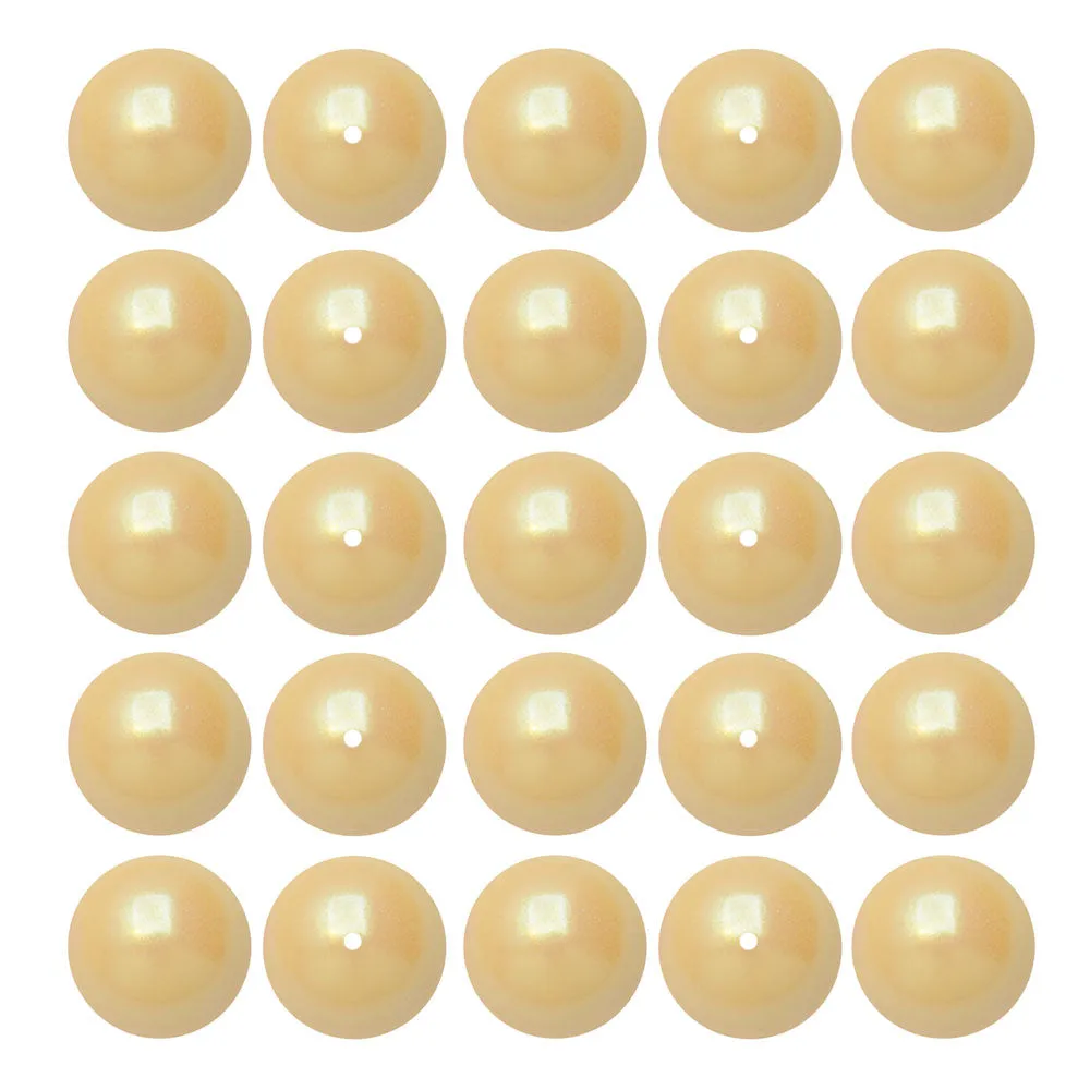 Preciosa Crystal Nacre Pearl, Round 6mm, Pearlescent Yellow (25 Pieces)