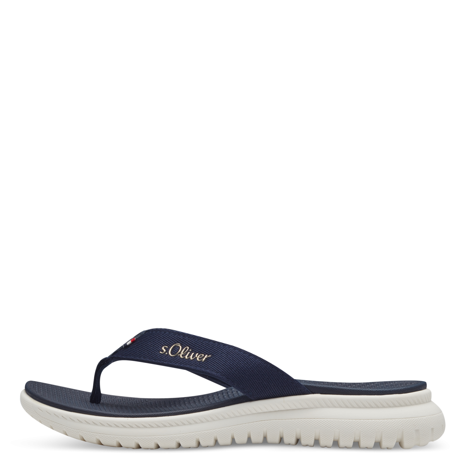 S Oliver Wedge Flip Flop Navy