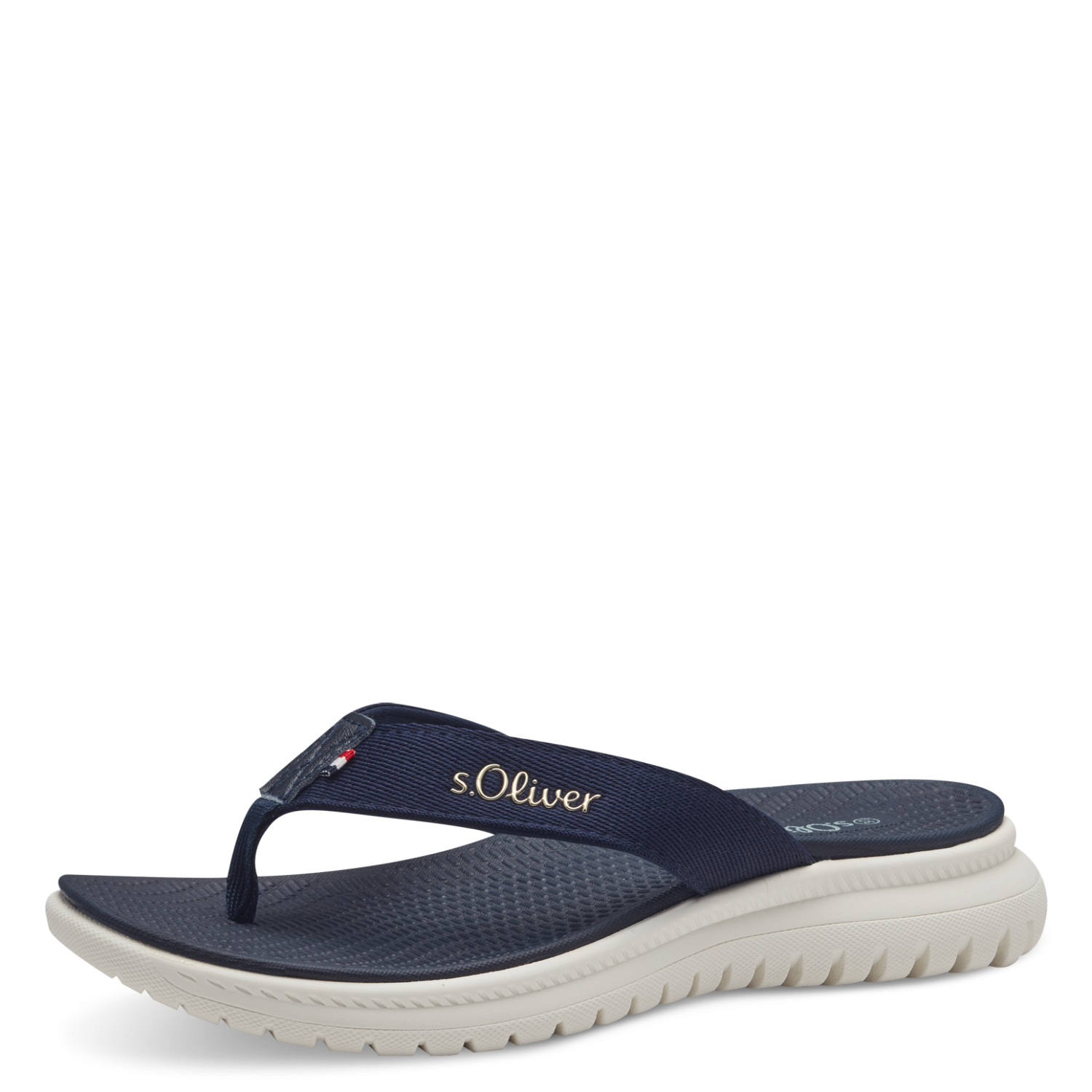 S Oliver Wedge Flip Flop Navy