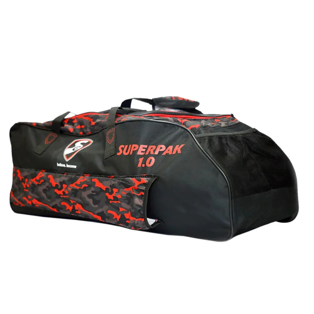 SG Superpak 1.0 Kit Cricket Kit Bag (Black/Orange)