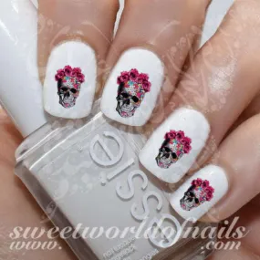 Skull Nail Art Flower Skulls Nail Water Decals Water Slides