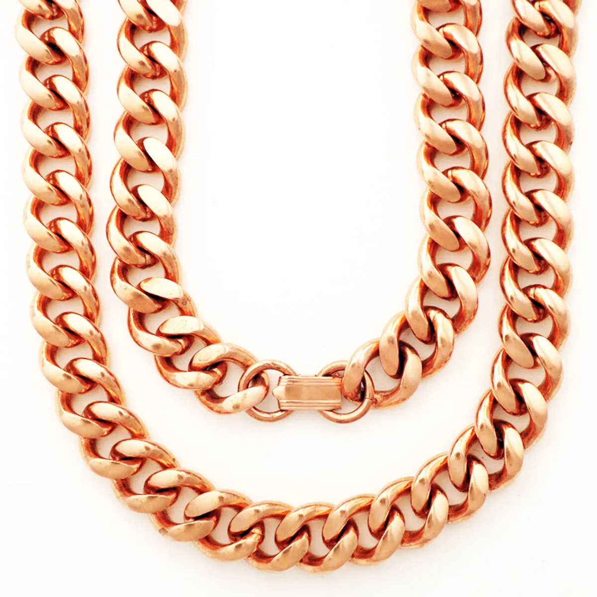 Solid Copper Necklace Chain Heavy Duty Cuban Curb Chain Necklace NC79 Extra Heavy 13mm Copper Curb Chain Necklace 24 Inch Chain