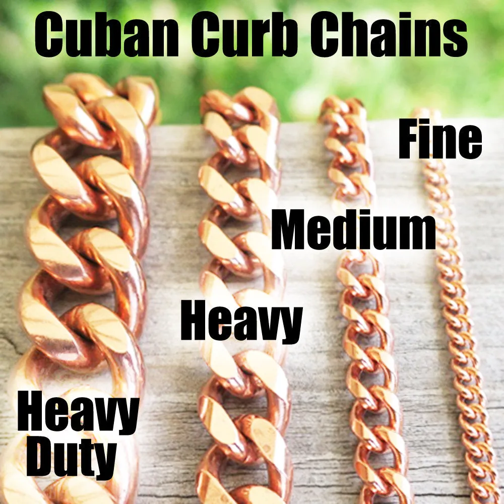 Solid Copper Necklace Chain Heavy Duty Cuban Curb Chain Necklace NC79 Extra Heavy 13mm Copper Curb Chain Necklace 24 Inch Chain