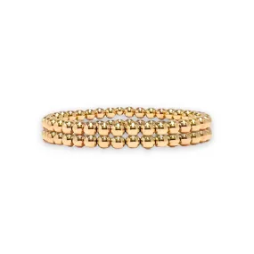 Stack of Two 18k Gold Filled 5mm Beads Bracelets