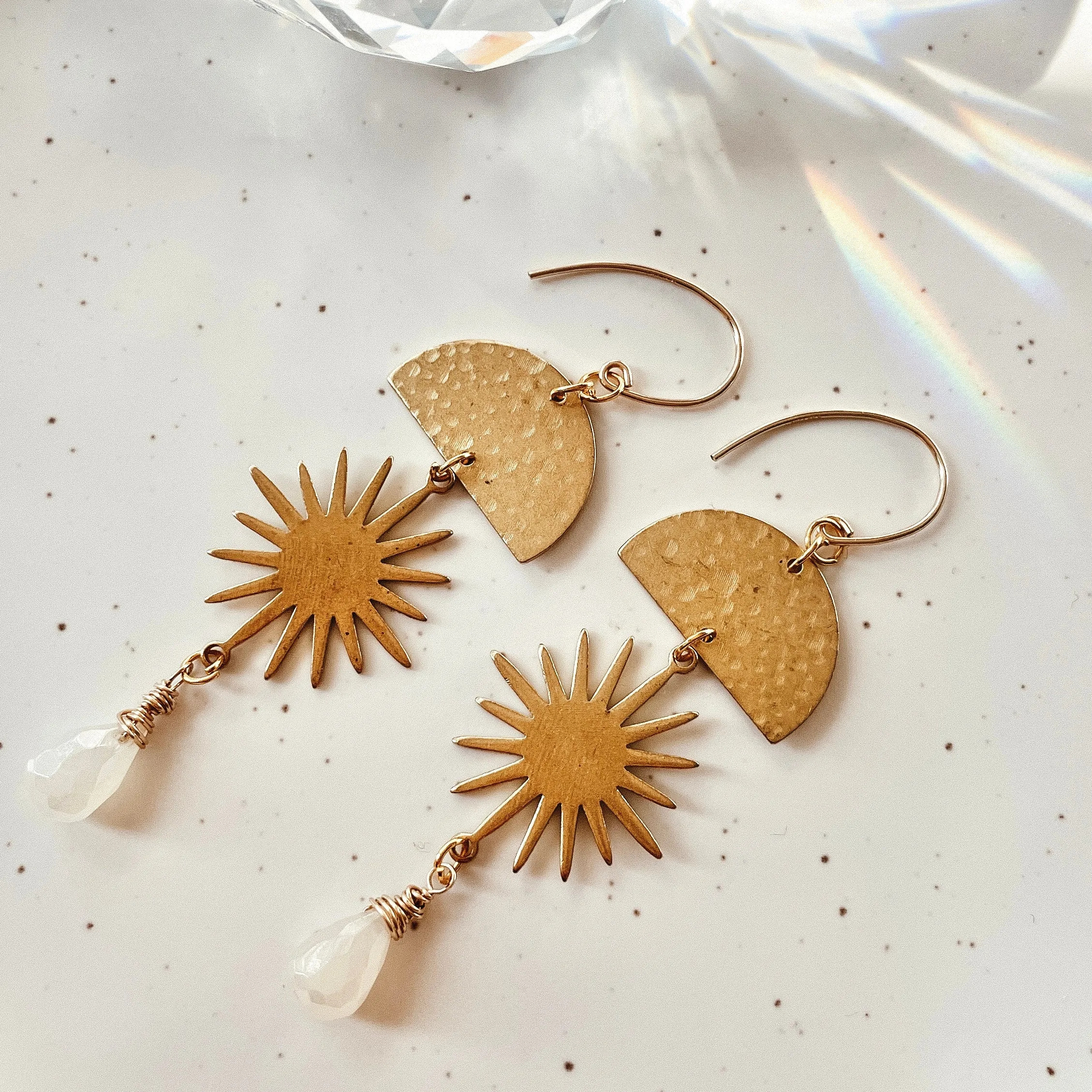 Sunburst Brass Earrings