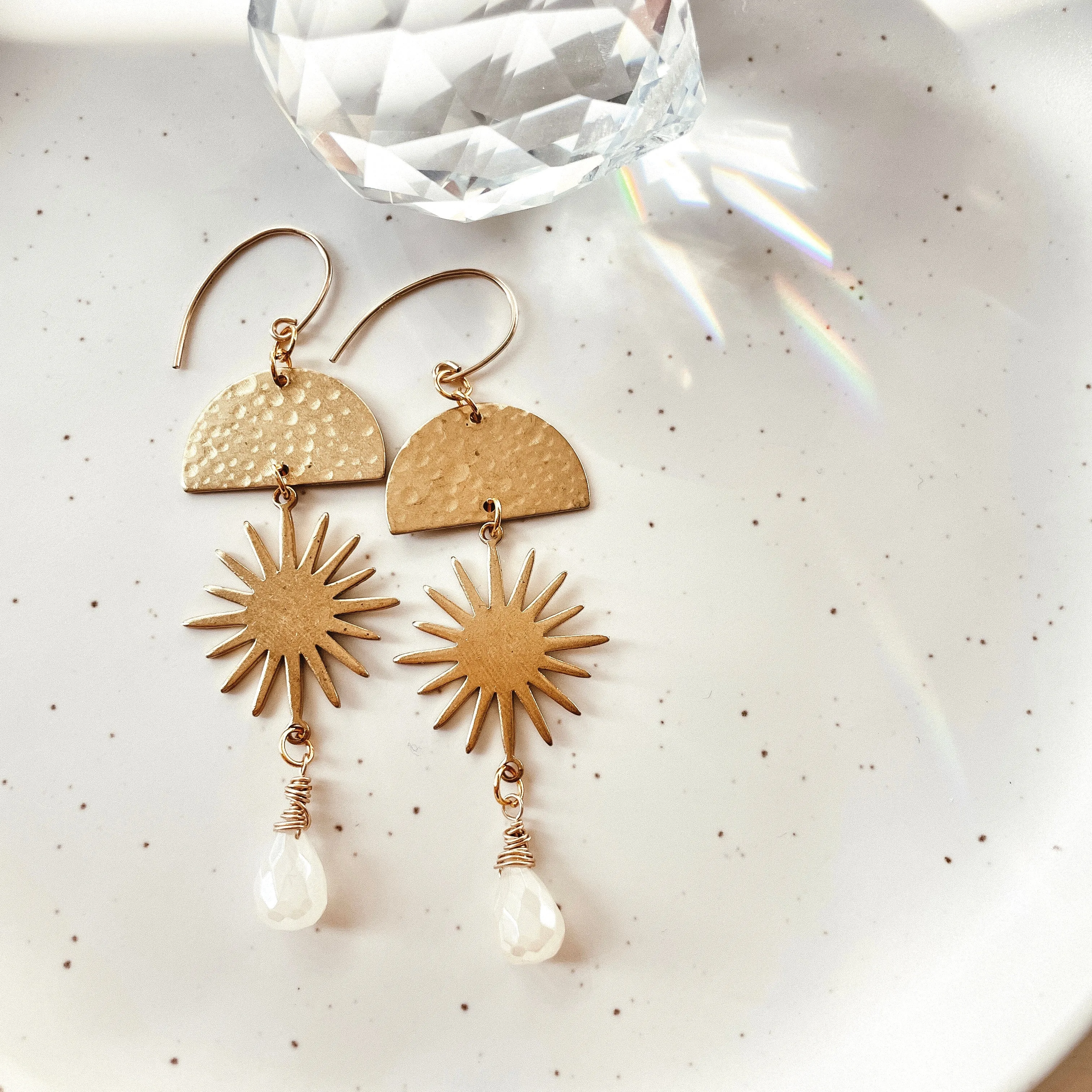 Sunburst Brass Earrings