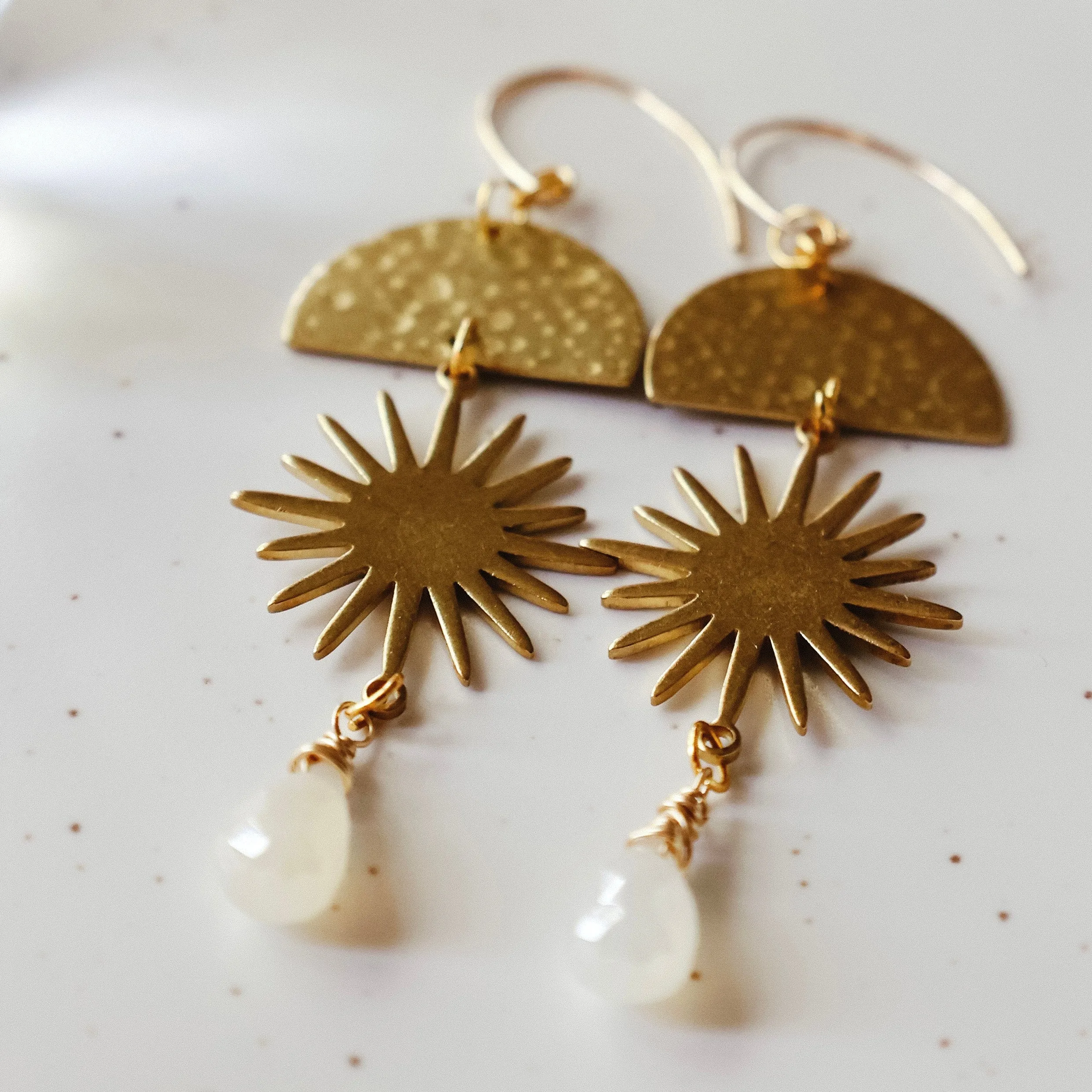 Sunburst Brass Earrings