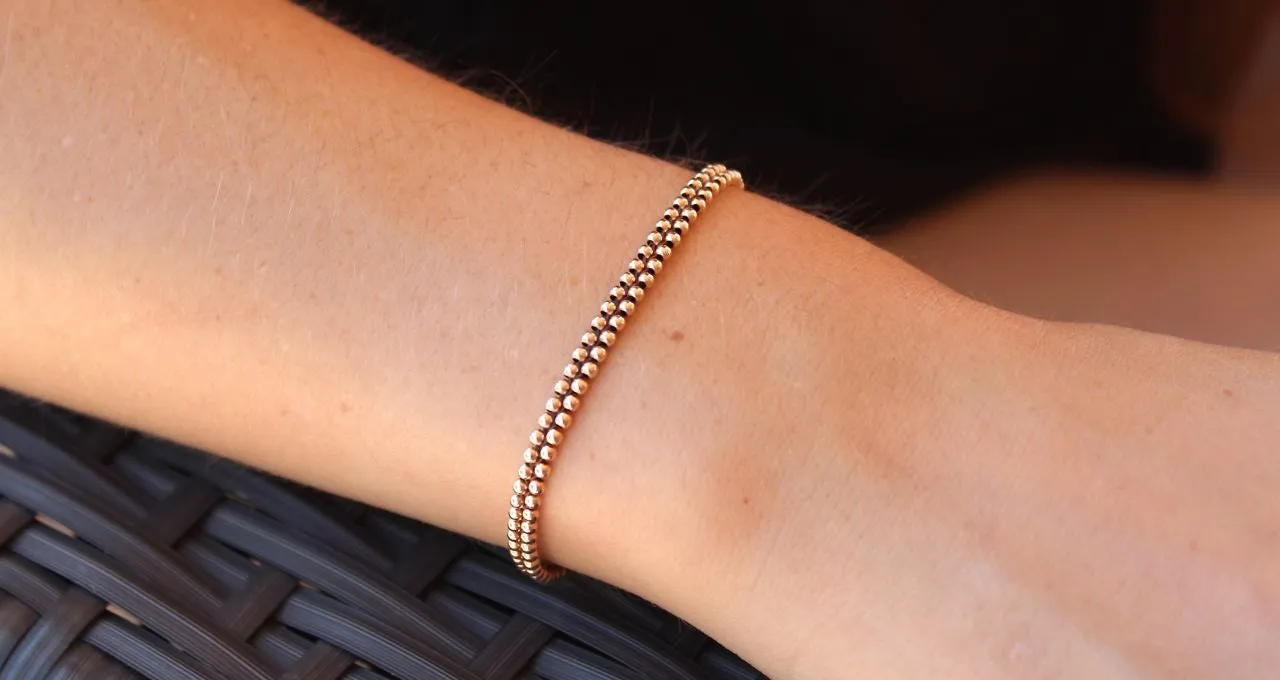 Teenie Classic Bead Bracelet in Rose Gold