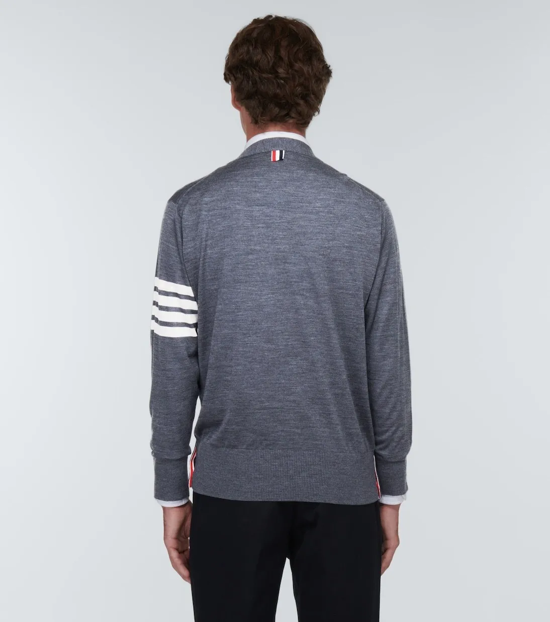 THOM BROWNE  |Stripes Wool Plain Designers Cardigans